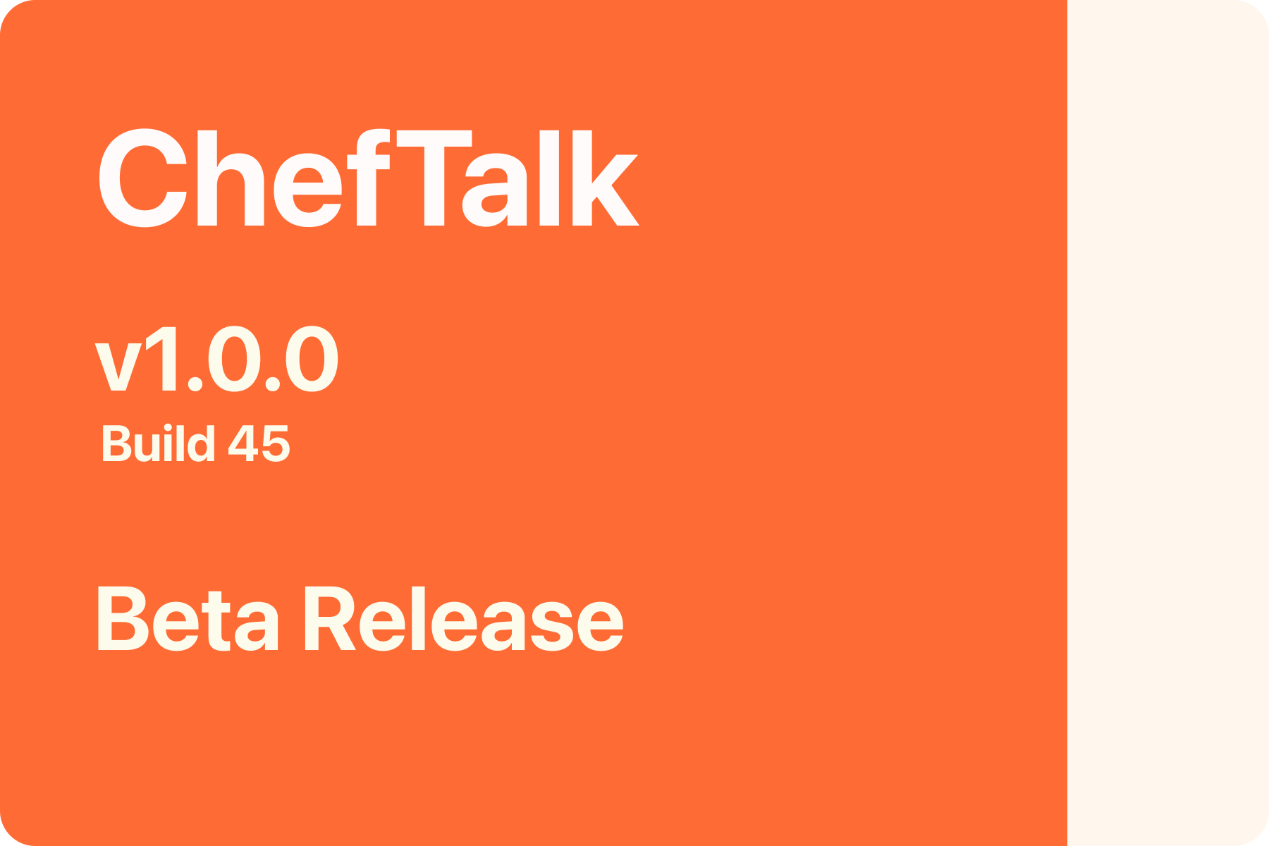 ChefTalk Beta v1.0.0 - Build 45