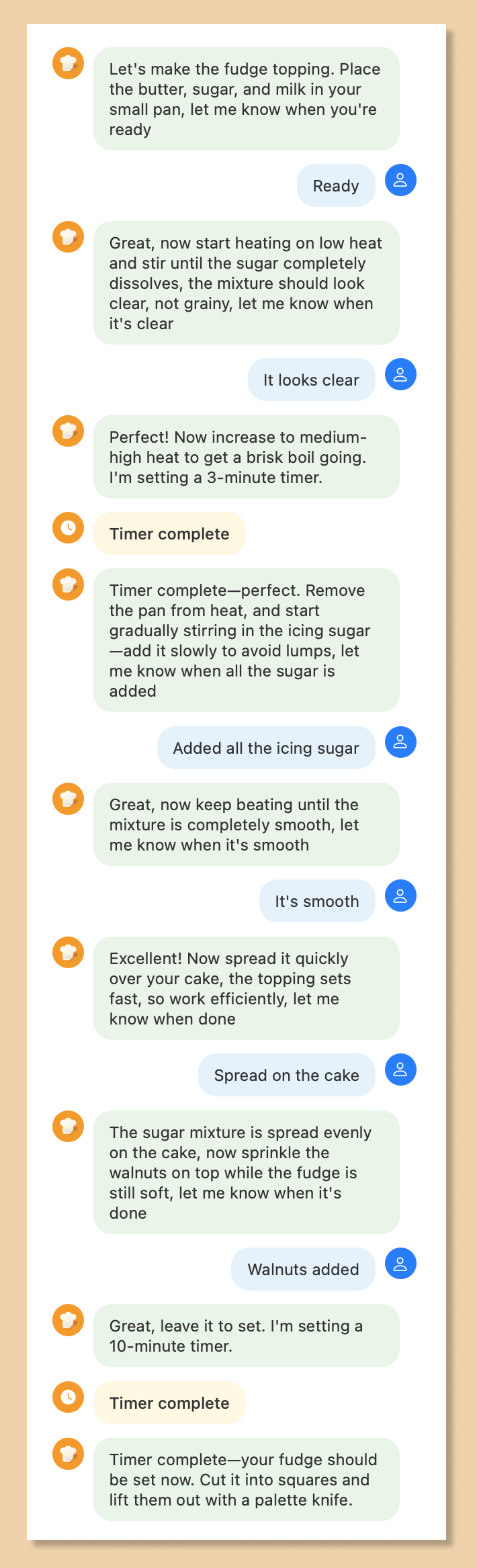 Guided Cooking: One Action at a Time